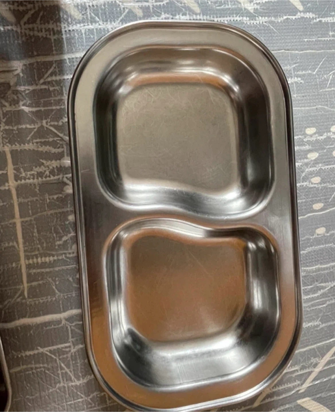 Stainless Steel Two-Section Divided Tray