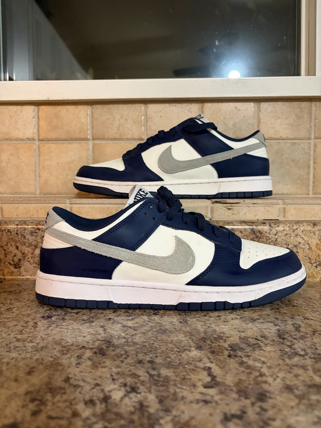Nike Dunk Low Sneakers Navy and White