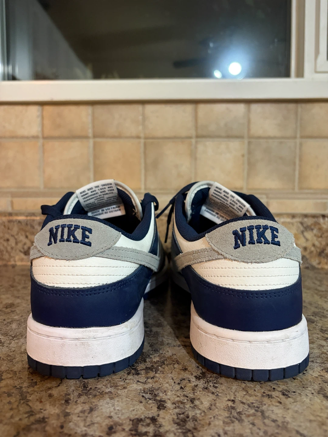 Nike Dunk Low Sneakers Navy and White - photo 2