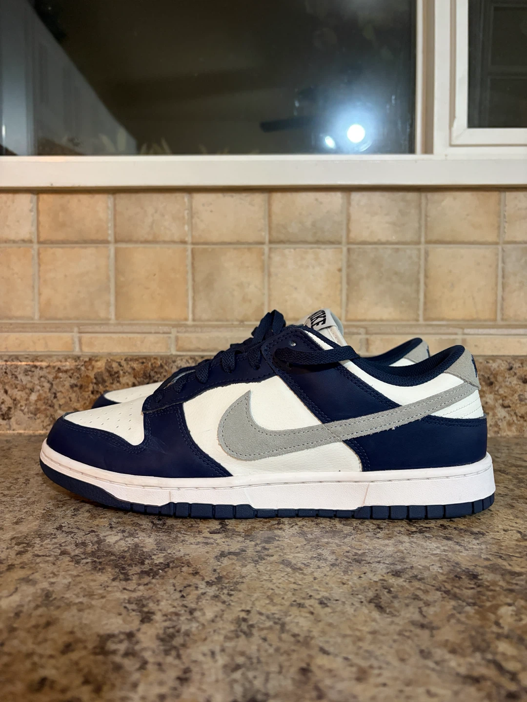 Nike Dunk Low Sneakers Navy and White - photo 3