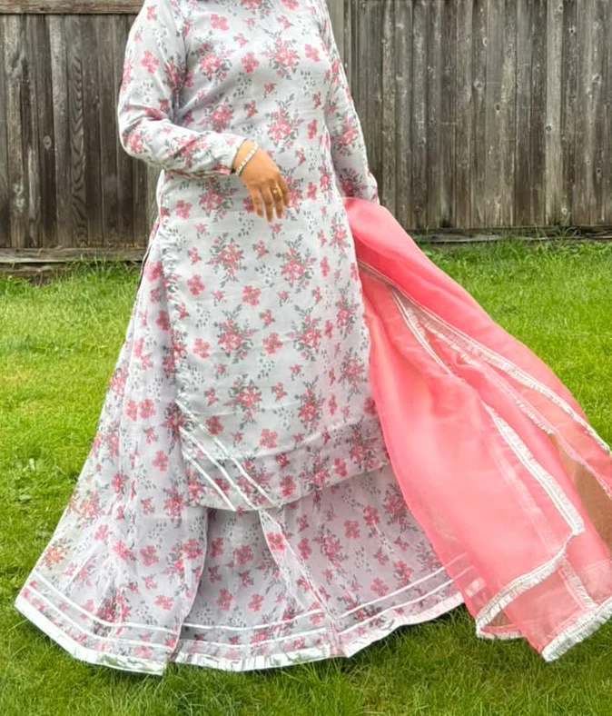 Floral Print Sharara Kameez Set