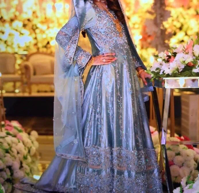 Designer Shazia Kiyanim Embroidered Light Blue Dress