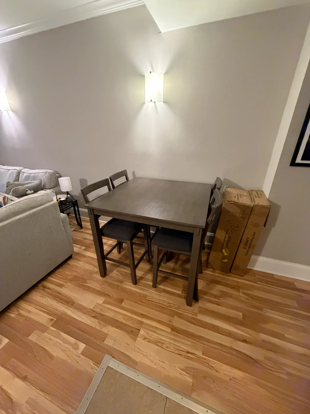 Gray Dining Table Set with 4 Chairs - photo 2