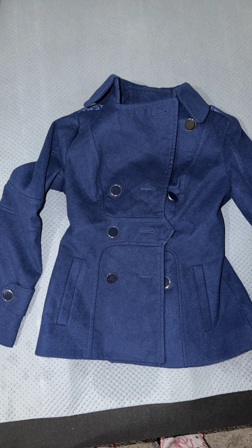 Blue Double-Breasted Peacoat