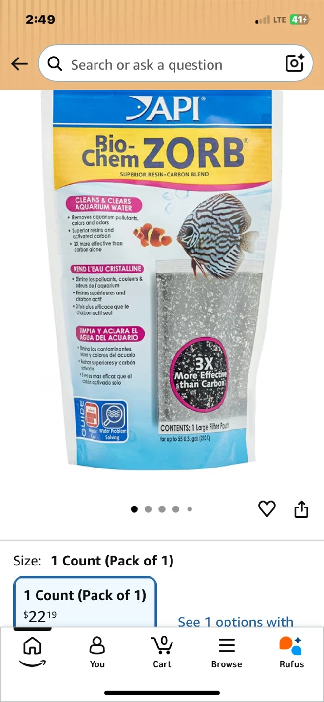 API Bio-Chem Zorb Aquarium Filter Pouch