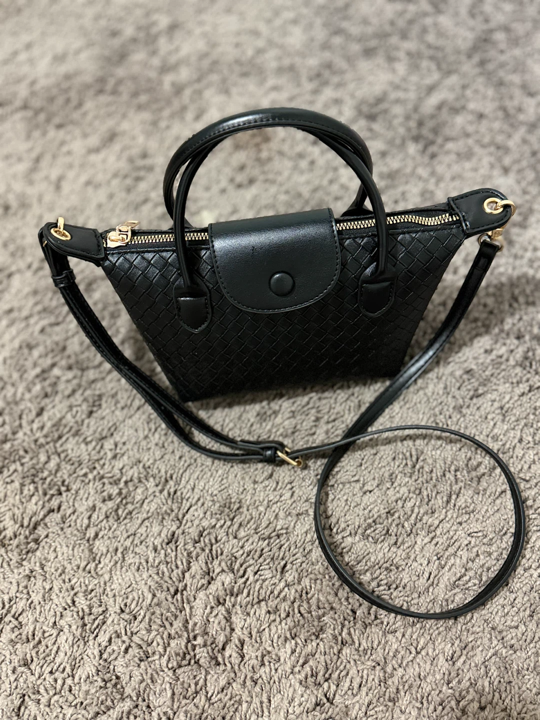 Black Woven Mini Crossbody Bag - photo 2