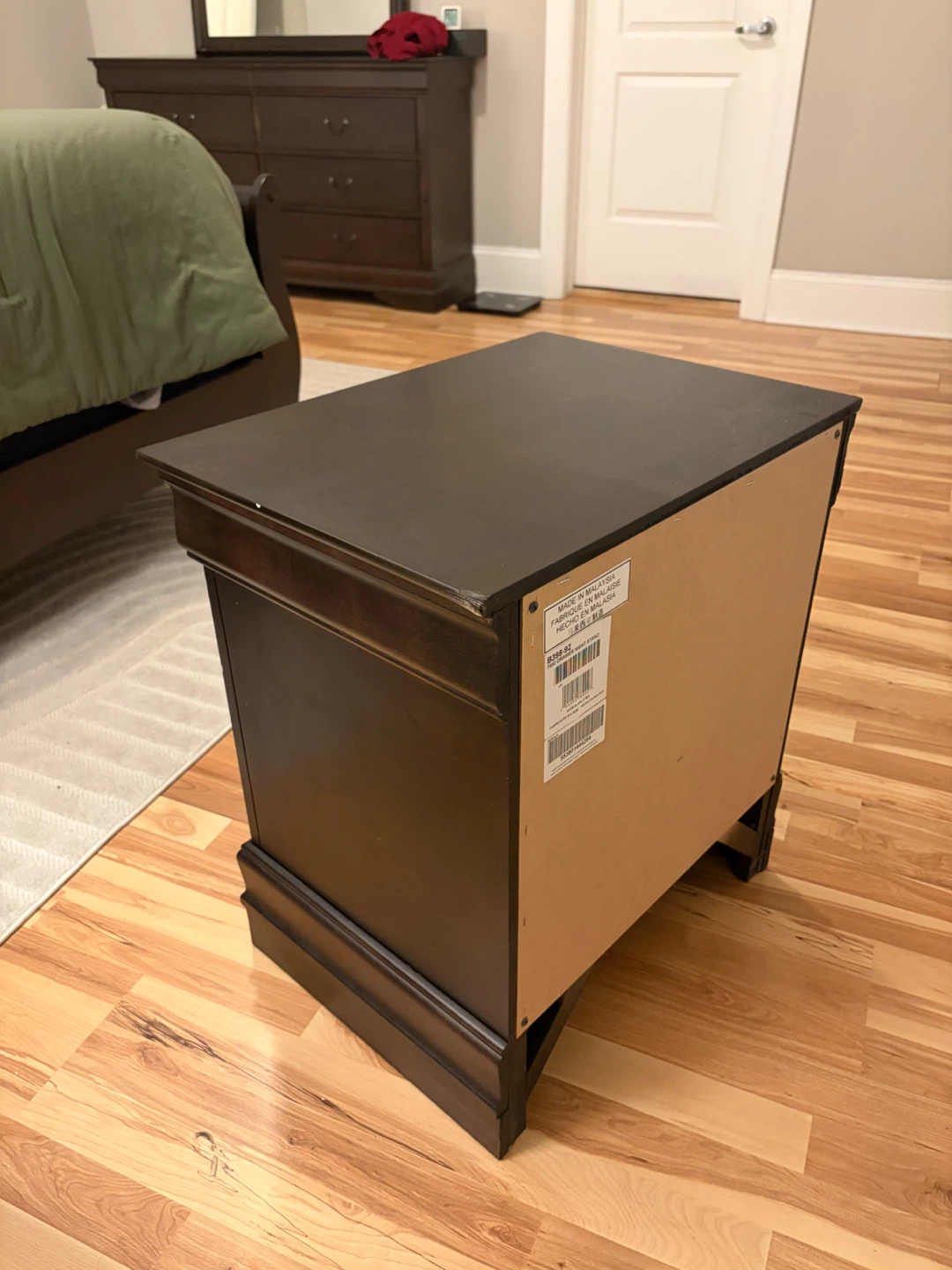 Dark Brown 2-Drawer Nightstand - photo 4