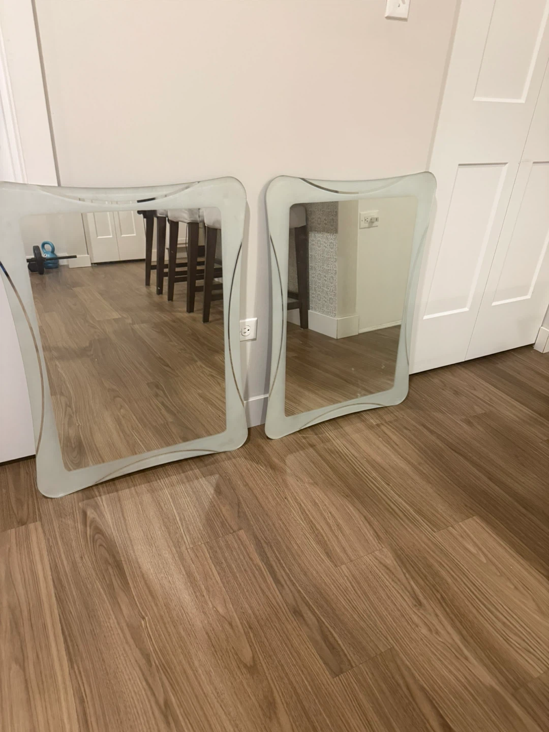 Set of 2 Domino Silver Mirrors