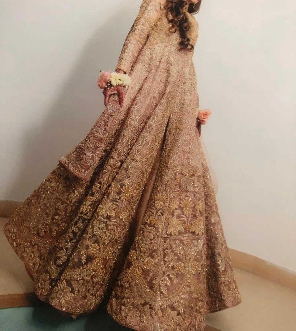 Pink Embroidered Bridal Lehenga