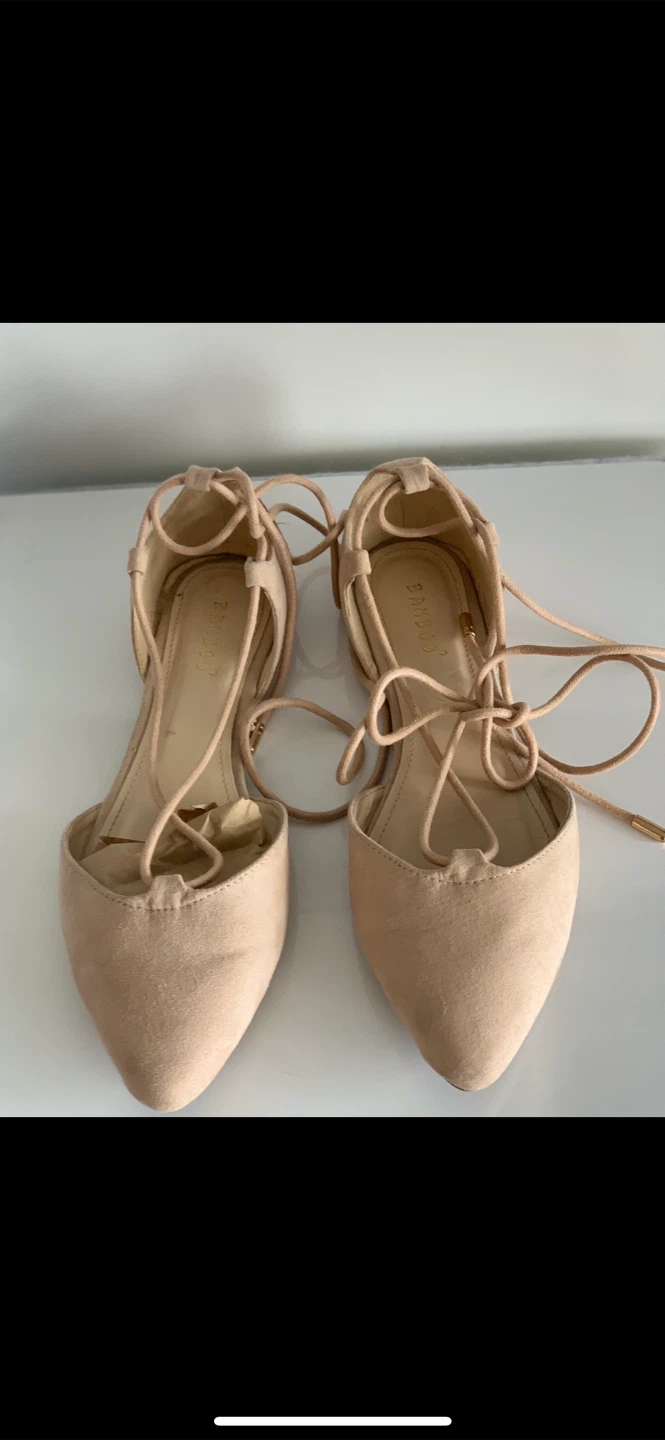 Bamboo Blush/Beige Lace-up Flats - photo 2