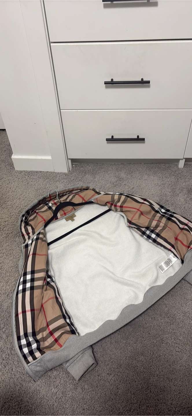Burberry Zip-Up Hoodie Grey
