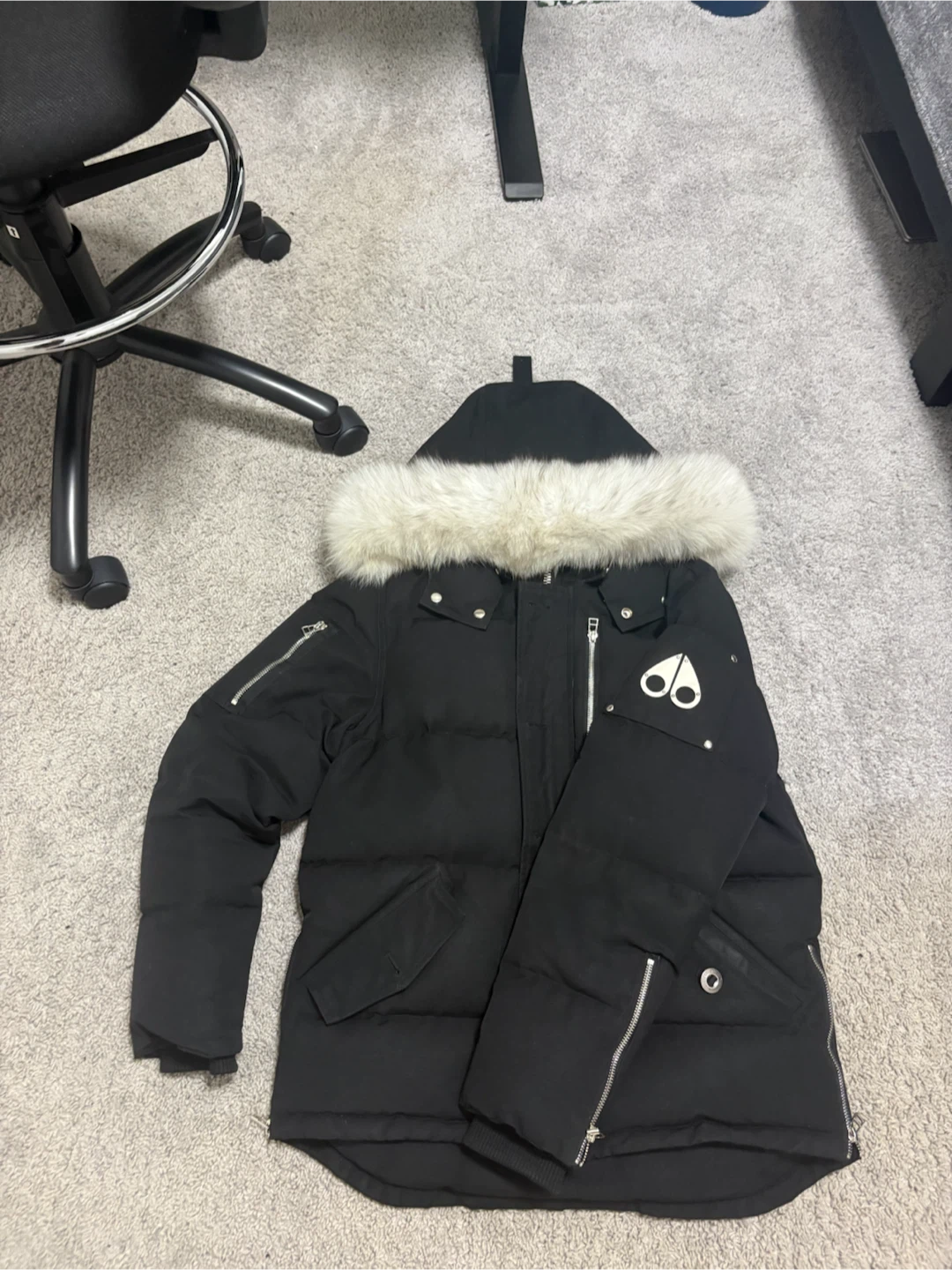 Moose Knuckles Black Down Jacket