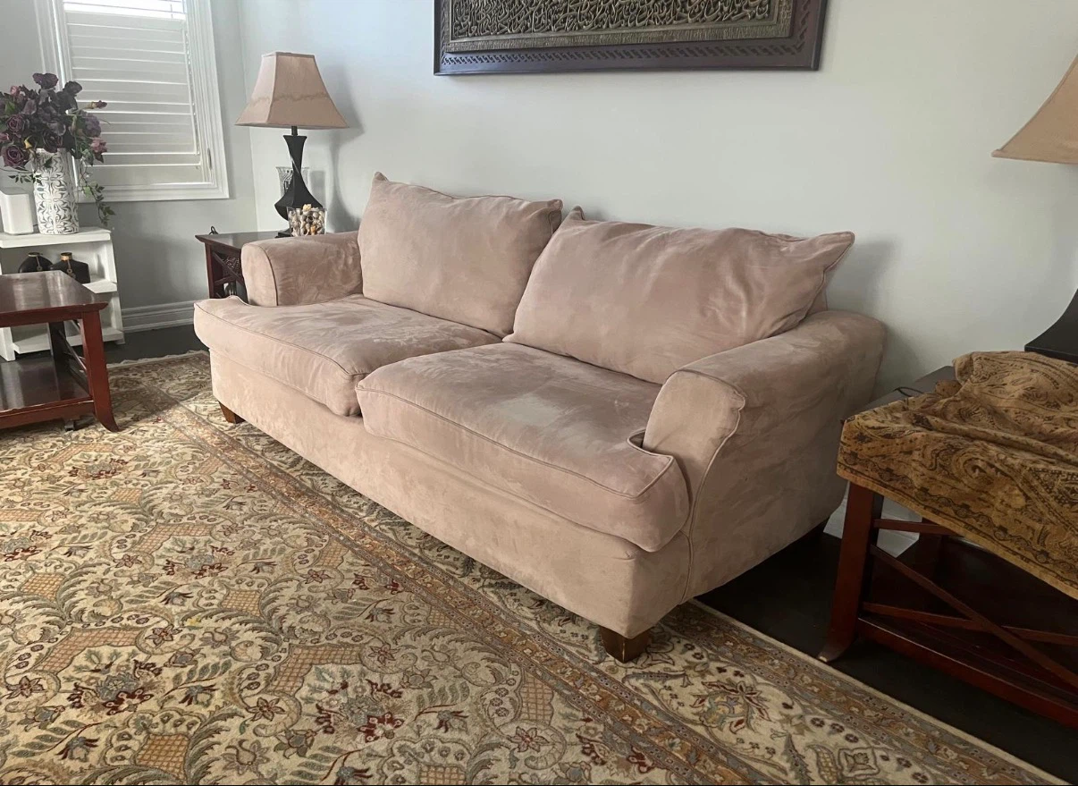 Beige Microfibre Sofa - photo 2