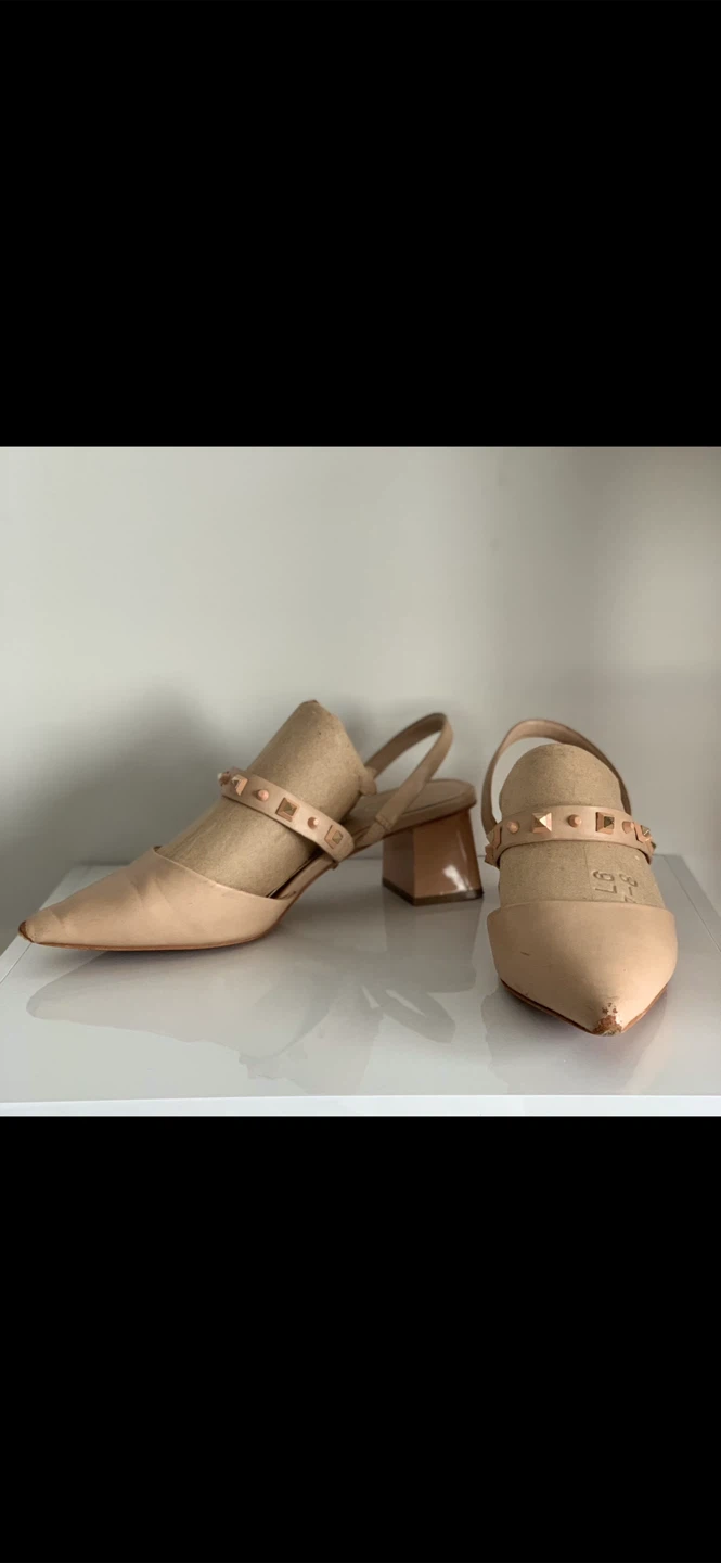 ALDO Flex-Nude Studded Slingback Heels