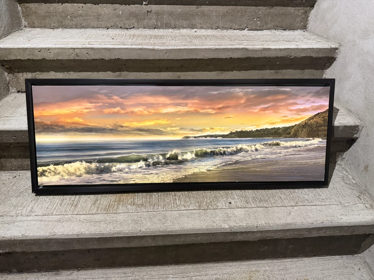 Panoramic Coastal Beach Sunset Canvas Wall Art