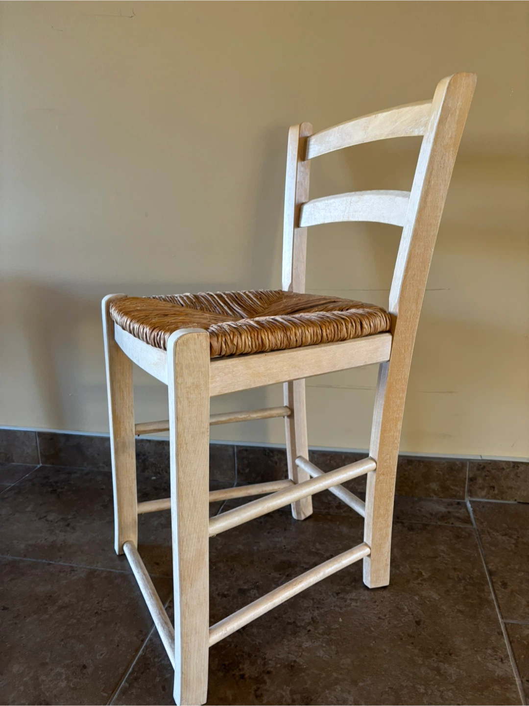 Woven seat chair wood (smaller) bench stool vanity