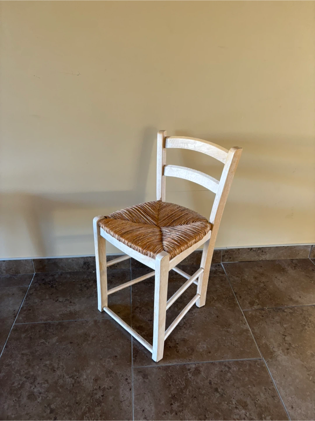 Woven seat chair wood (smaller) bench stool vanity - photo 2