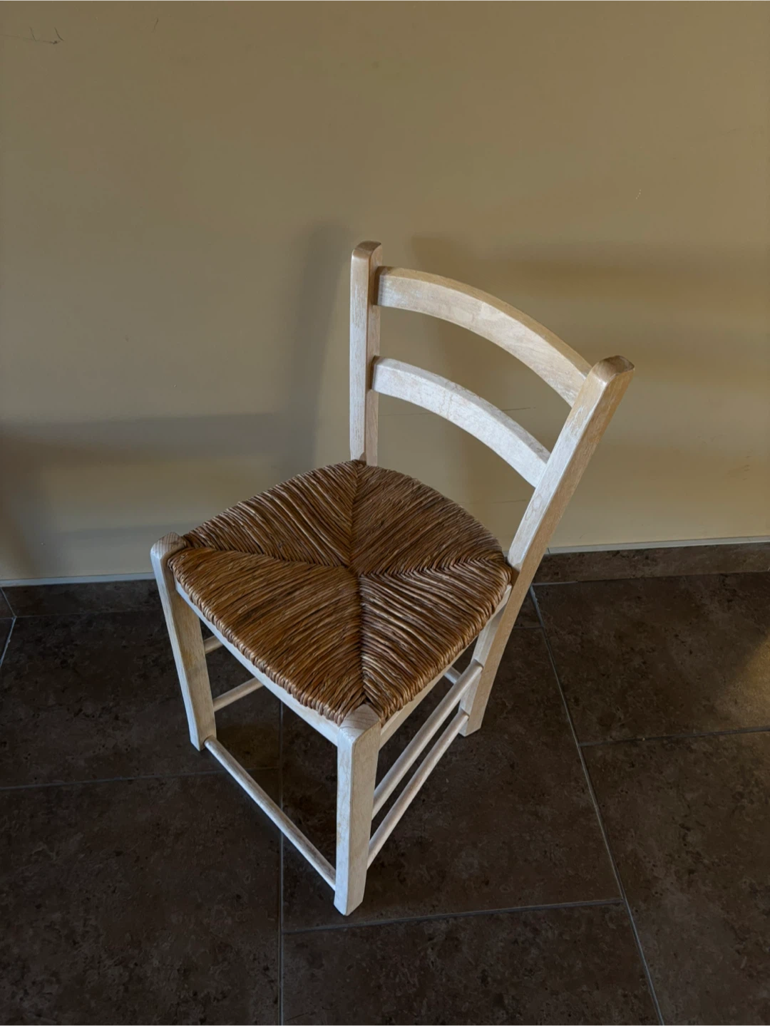 Woven seat chair wood (smaller) bench stool vanity - photo 3