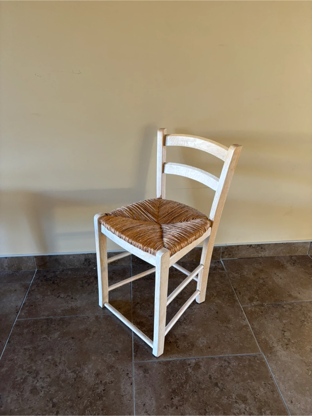 Woven seat chair wood (smaller) bench stool vanity - photo 4
