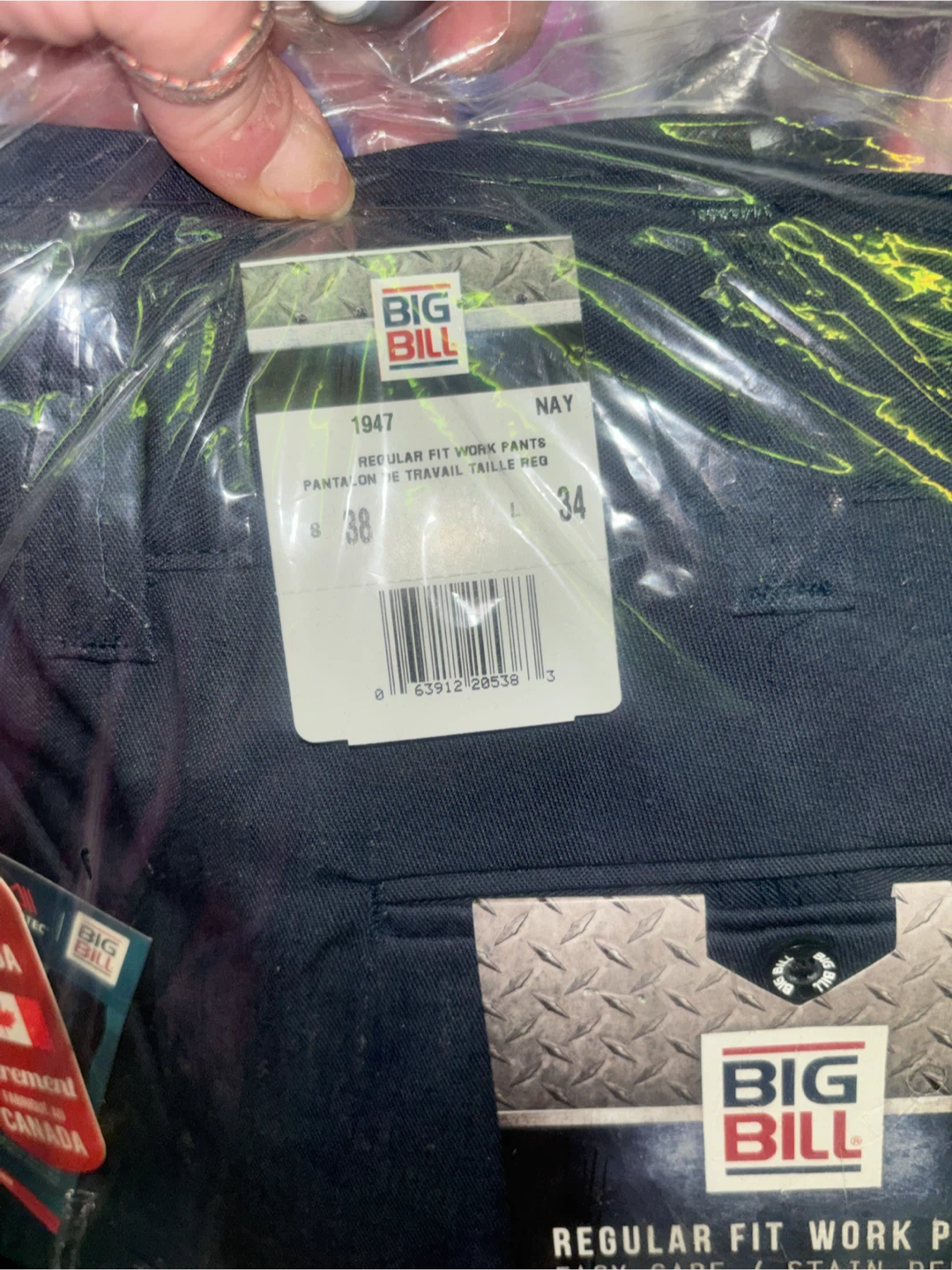 Big Bill 1947 Regular Fit Work Pants - Navy, 38x34 - photo 2