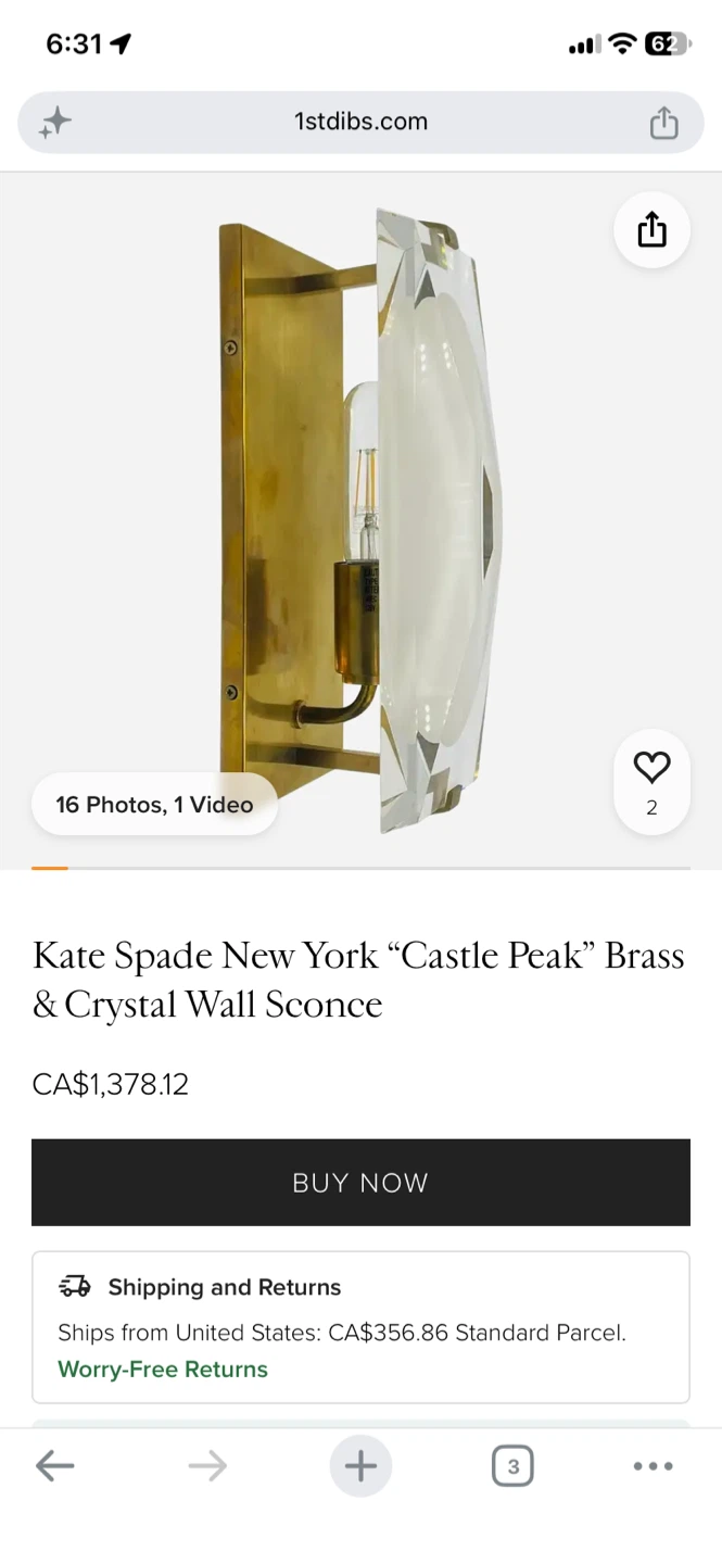 Kate Spade New York Castle Peak Wall Sconce