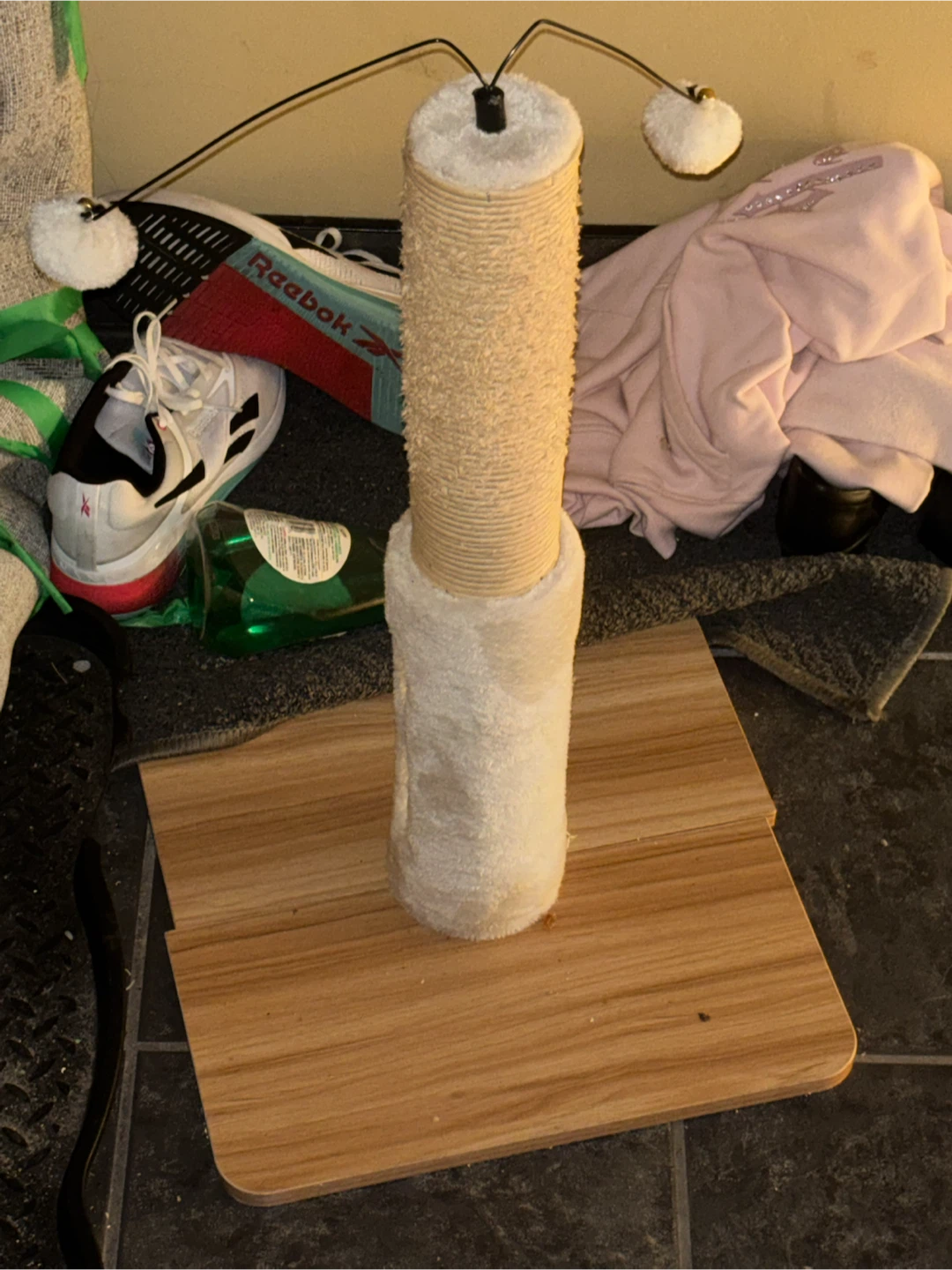 Cat Scratching Post with Dangling Toys