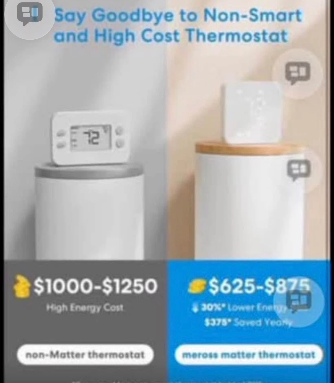 Meross Matter Smart Wi-Fi Thermostat - photo 3