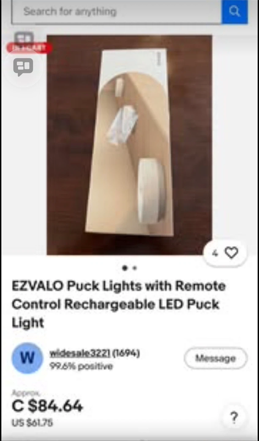 EZVALO Rechargeable LED Puck Lights with Remote - photo 4
