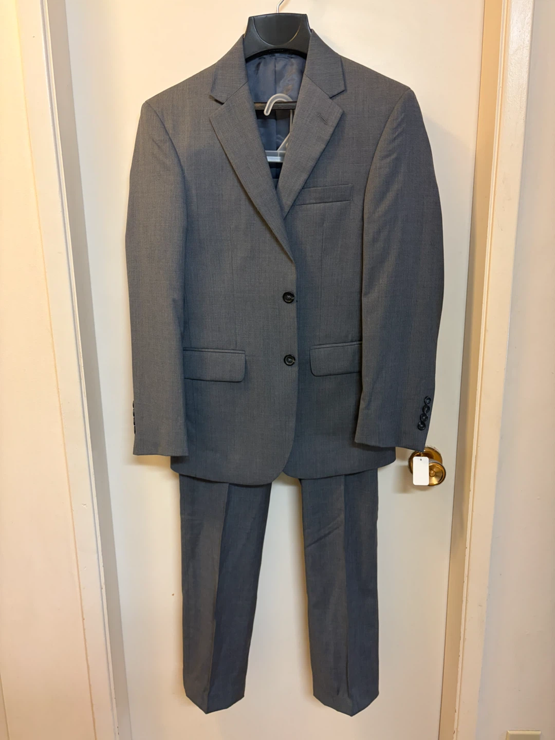 Moores/Pronto Uomo Platinum Wool Suit 34 Short 28 Waist