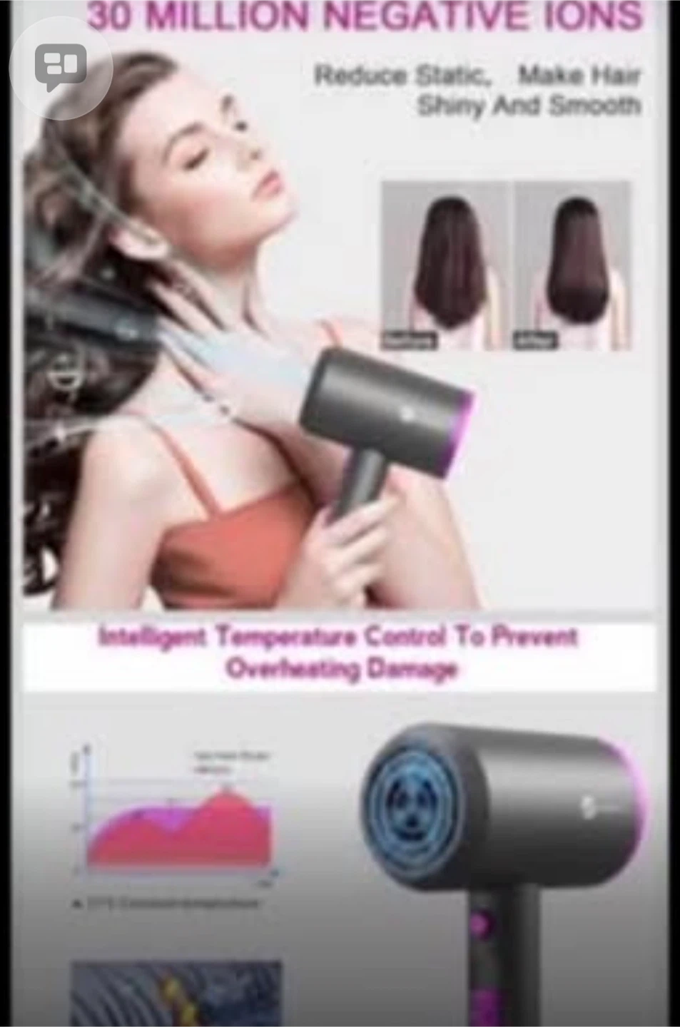 Hair dryer with diffuser and 2 concentrator nozzles