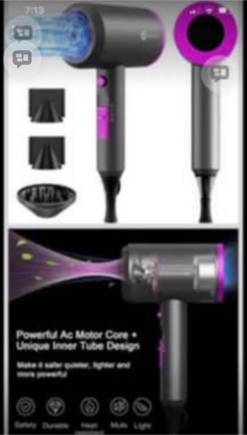 Hair dryer with diffuser and 2 concentrator nozzles - photo 2