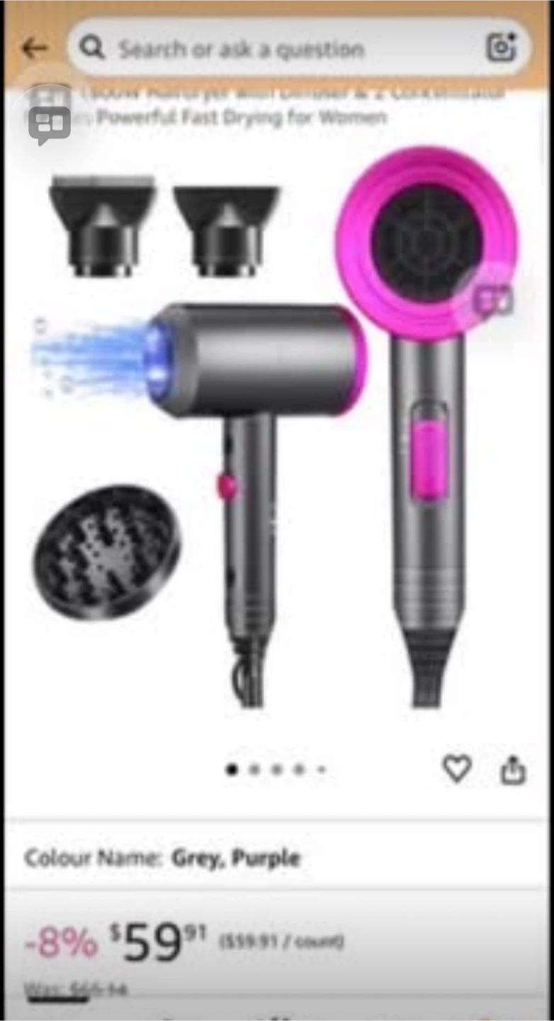Hair dryer with diffuser and 2 concentrator nozzles - photo 5