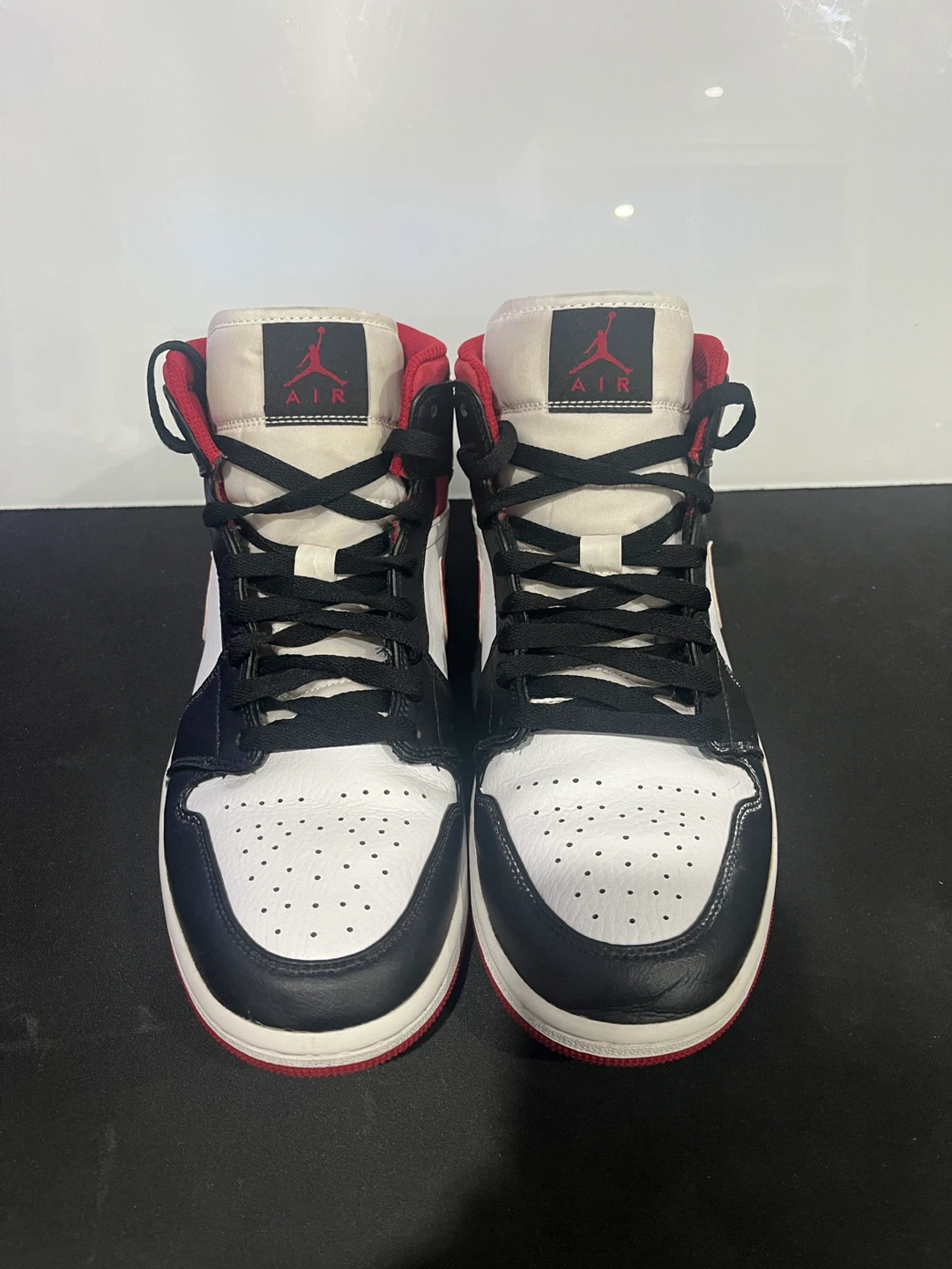 Nike Air Jordan 1 Mid Black Gym Red – Men’s 9.5 - photo 2