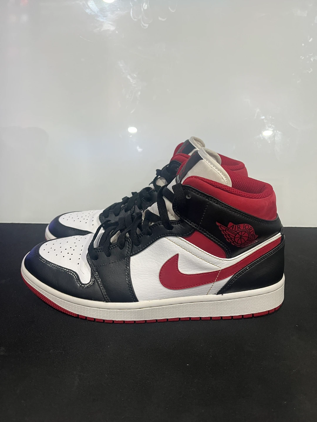 Nike Air Jordan 1 Mid Black Gym Red – Men’s 9.5 - photo 3