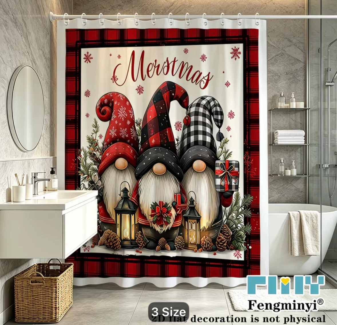 Christmas Gnome Shower Curtain - photo 4