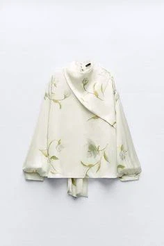 Zara Floral Print Satin Blouse Large - photo 2