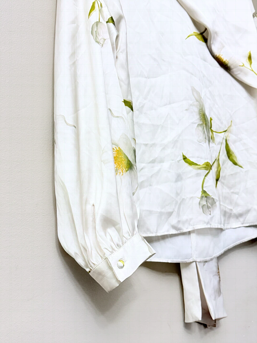 Zara Floral Print Satin Blouse Large - photo 5