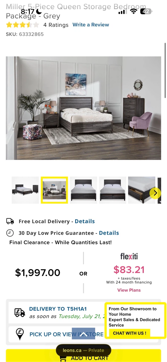 QUEEN GREY WOODEN BED FRAME AND NIGHTSTANDS - photo 3