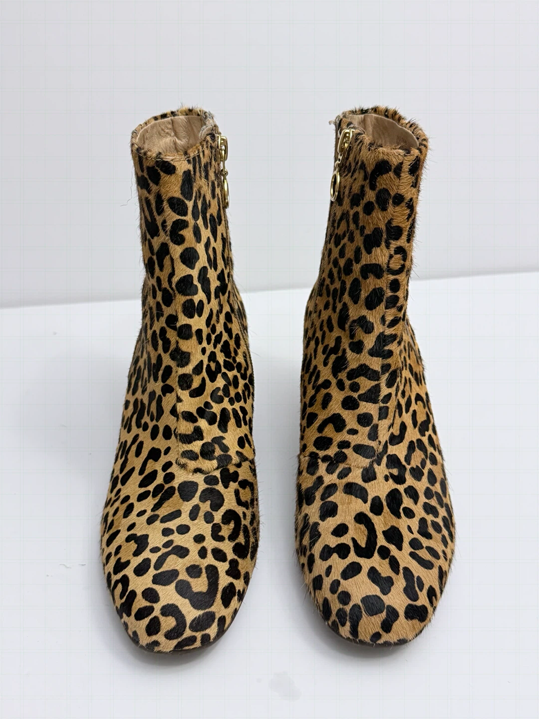 Leopard Print Ankle Boots Real Calf Hair size 7 - photo 2