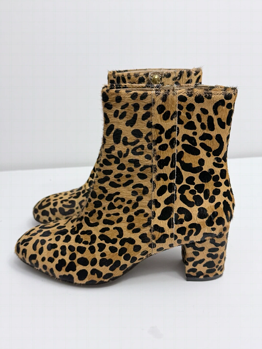 Leopard Print Ankle Boots Real Calf Hair size 7 - photo 3