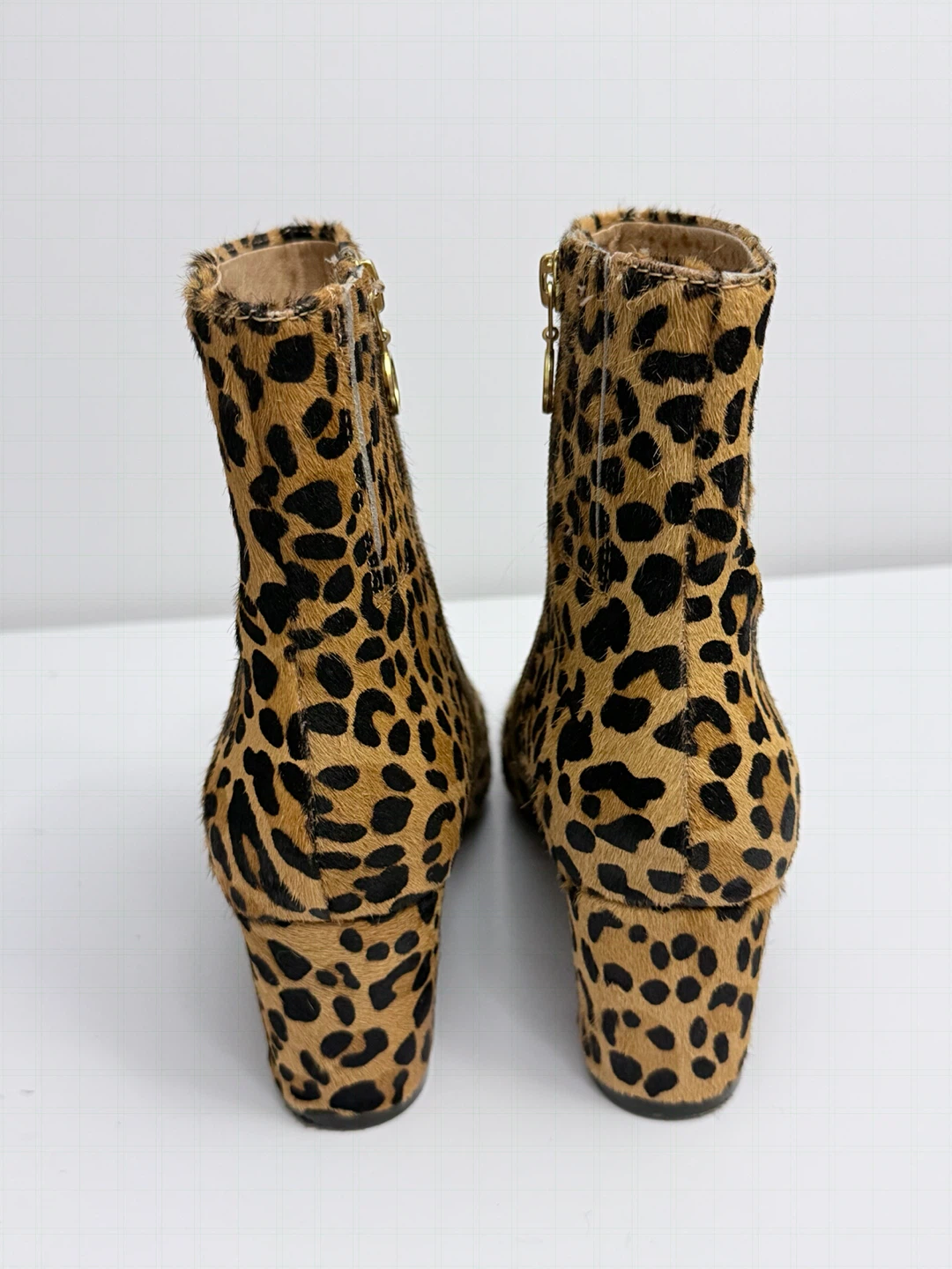 Leopard Print Ankle Boots Real Calf Hair size 7 - photo 4