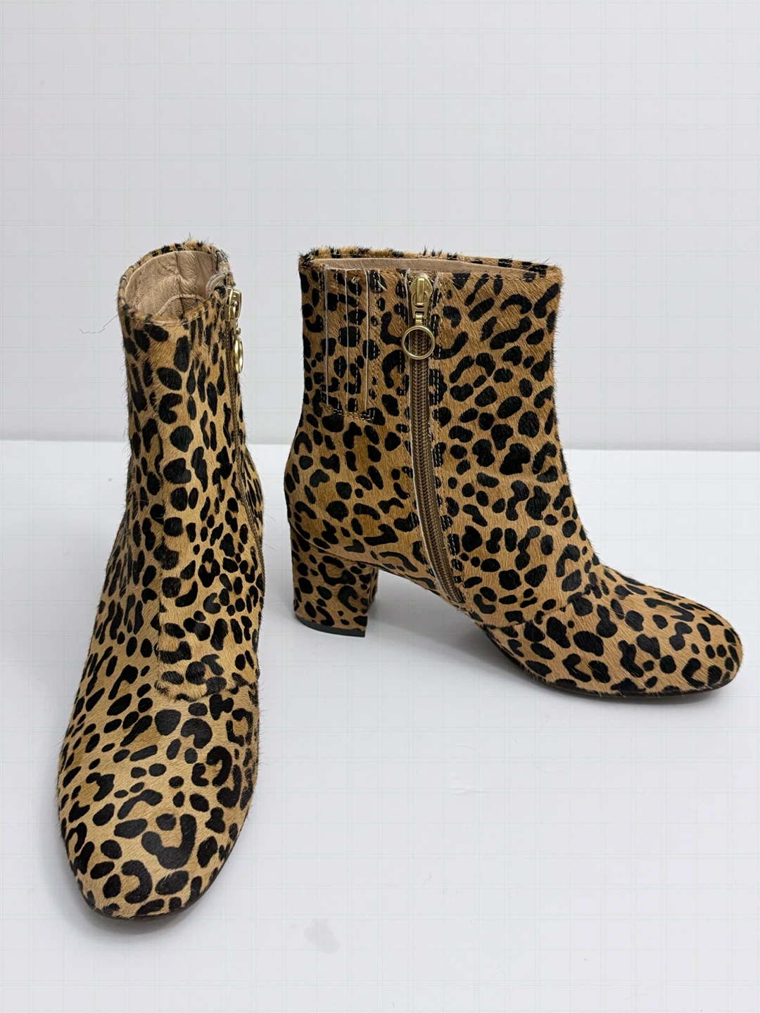 Leopard Print Ankle Boots Real Calf Hair size 7 - photo 5