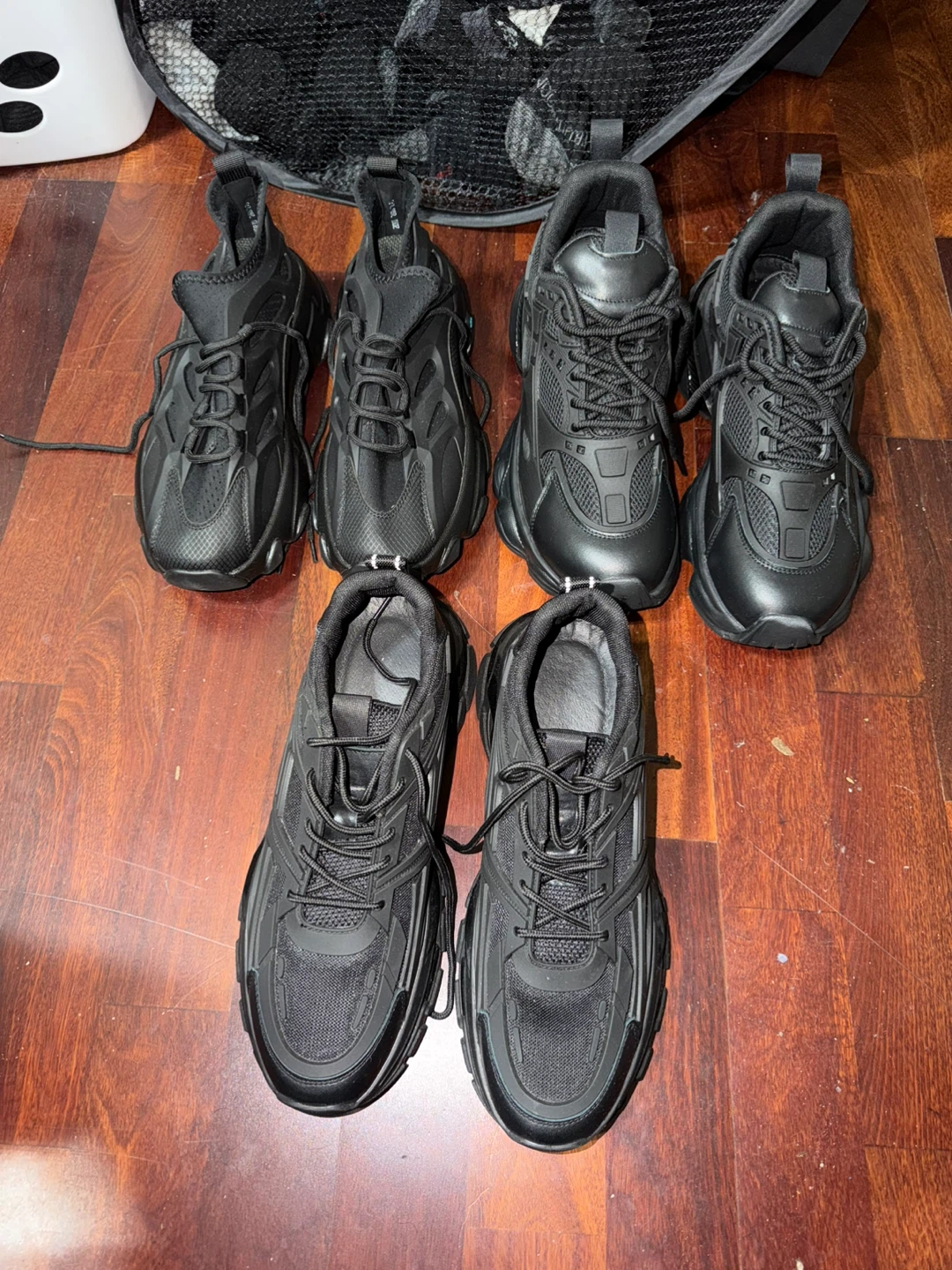 Men's Black Sneakers — Brand New, US 9 & 10 — 3 Pairs $100