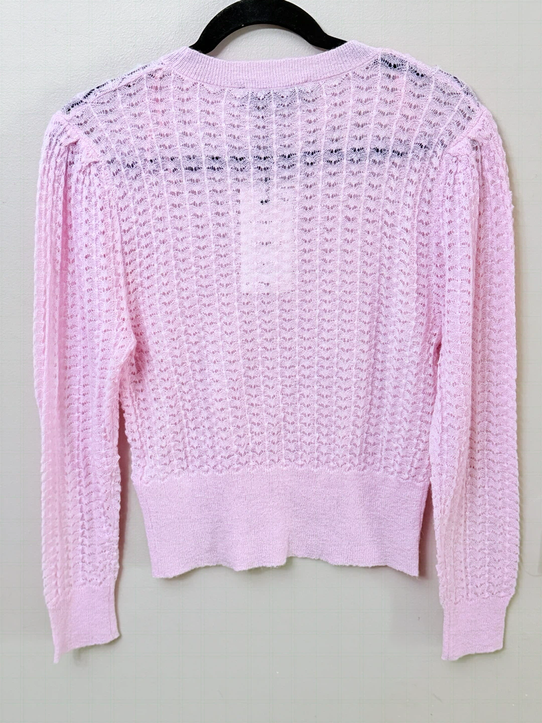 Zara Pink Pointelle Knit Sweater Medium - photo 4