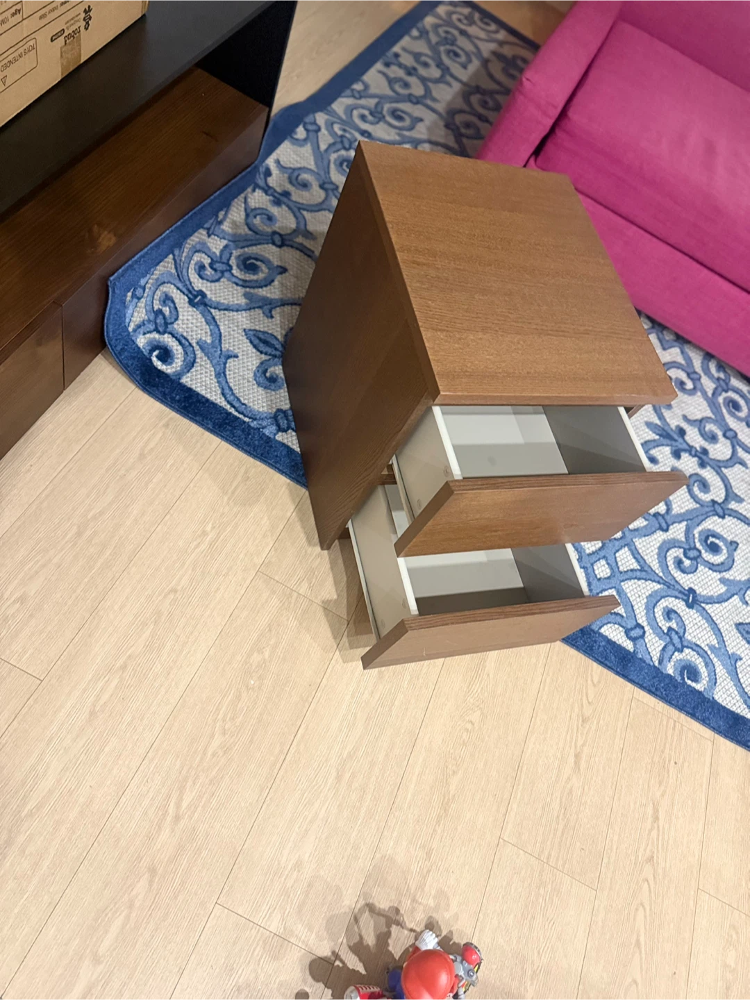 Two-Drawer Wood Bedside Table - photo 2