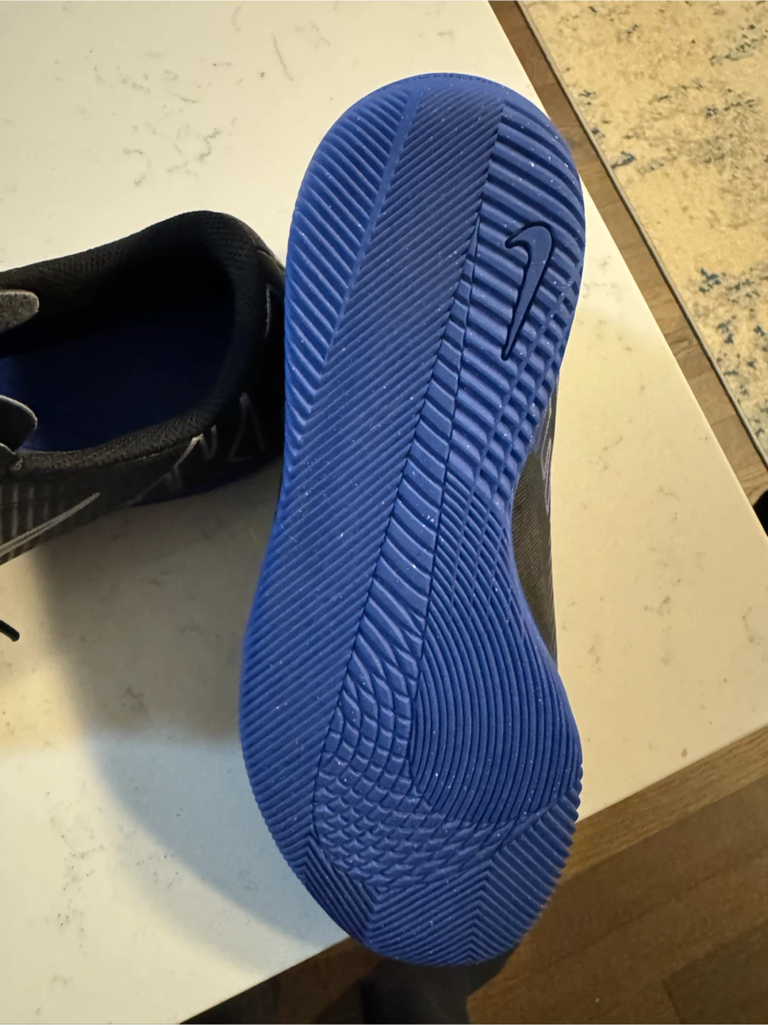 Nike Indoor Soccer Shoes Black and Blue - photo 2