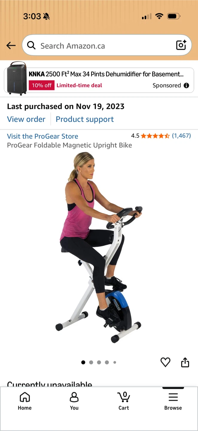 ProGear Foldable Magnetic Upright Exercise Bike