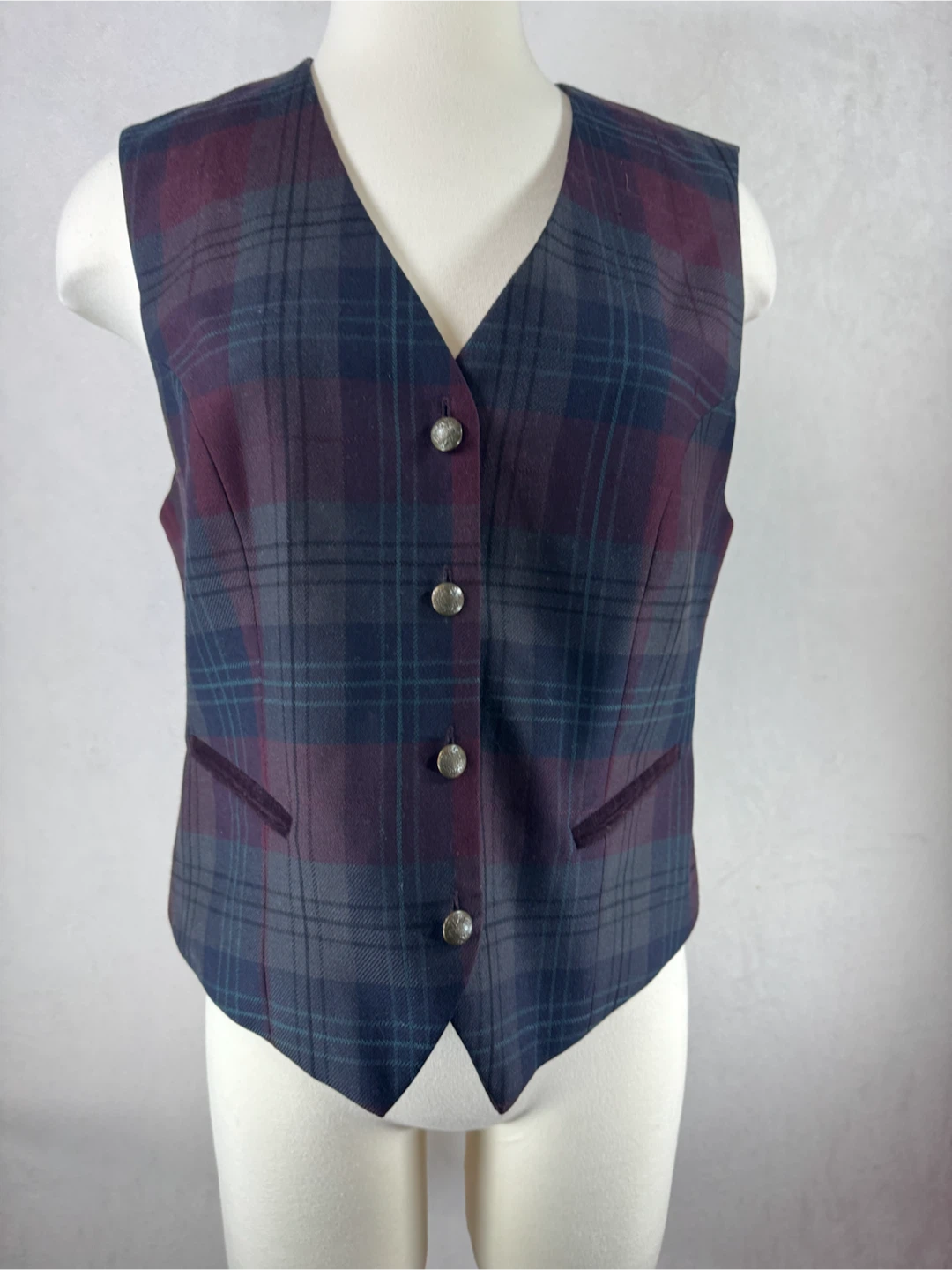 Conrad C. Collection Plaid Wool Vest