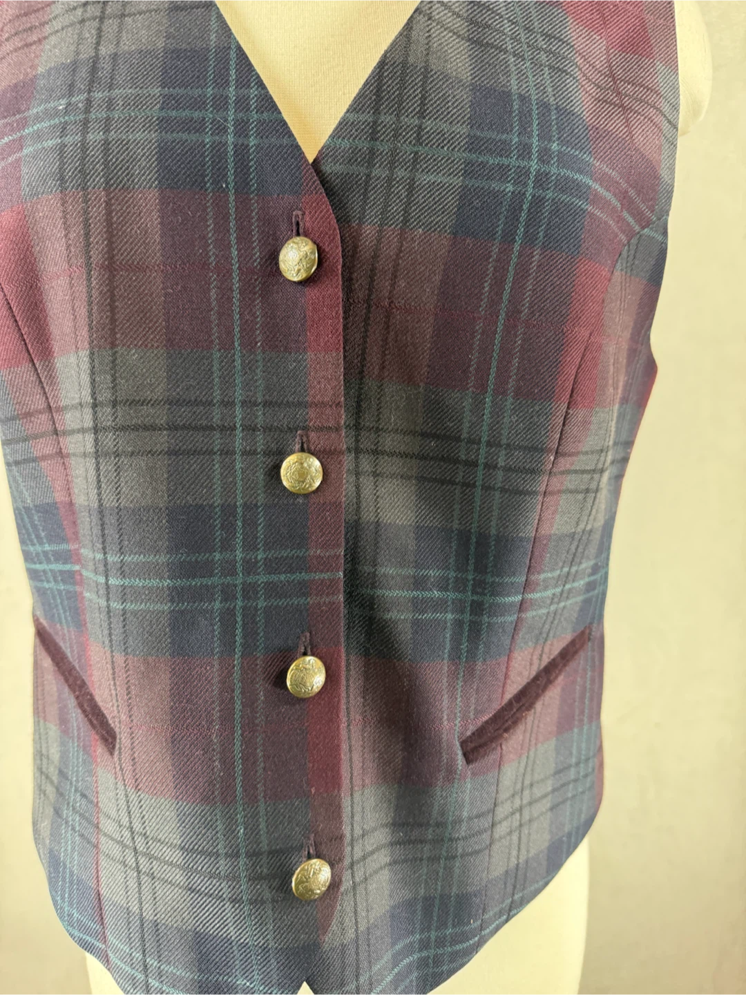 Conrad C. Collection Plaid Wool Vest - photo 2