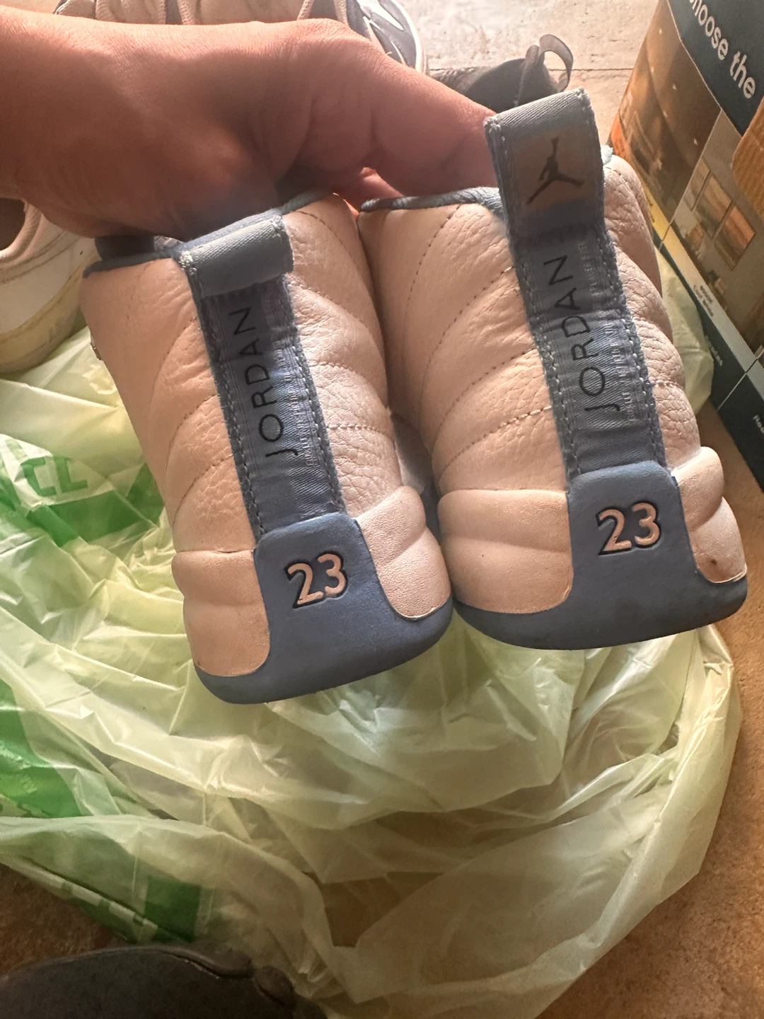Jordan 12 Retro Light Blue and White Sneakers - photo 2